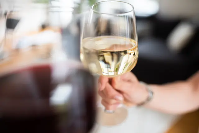 Un verre de Falanghina, au comptoir — Agrandir